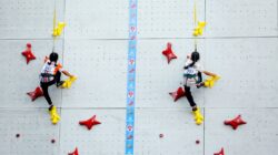 Hari pertama Sport Climbing Open Youth menpora Cup 2024 di Venue Panjat Tebing Stadion Mandala Krida, Yogyakarta. (FPTI)